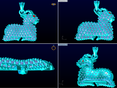 ヤギペンダント - N775 3Dプリントモデル