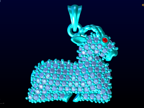 ヤギペンダント - N775 3Dプリントモデル