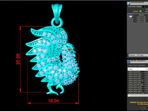 Chicken Pendant - N797 3D Print Model