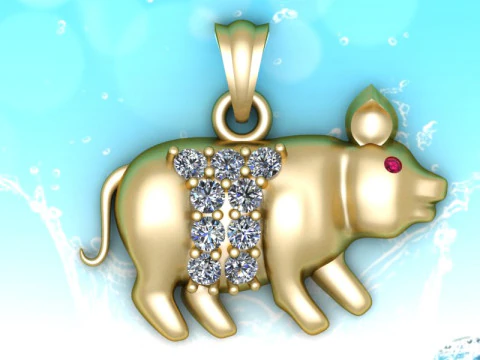 Pig pendant - Zodiac pendant - N5220 3D Print Model