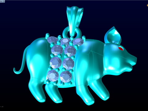 Ciondolo maiale - Ciondolo zodiaco - N5220 Modello di stampa 3D