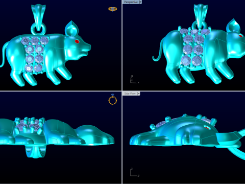 Ciondolo maiale - Ciondolo zodiaco - N5220 Modello di stampa 3D