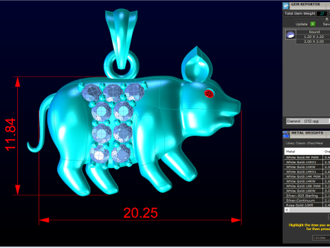 Ciondolo maiale - Ciondolo zodiaco - N5220 Modello di stampa 3D