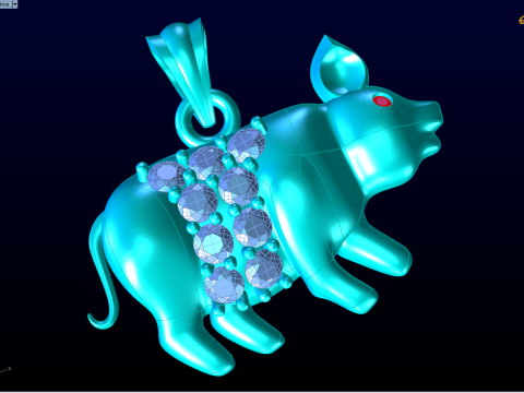 Ciondolo maiale - Ciondolo zodiaco - N5220 Modello di stampa 3D