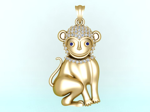 बंदर पेंडेंट - राशि चक्र पेंडेंट - N104 3D प्रिंट मॉडल