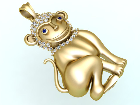 Affenanhänger - Sternzeichenanhänger - N104 3D Druckmodell