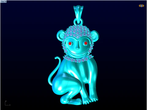 Monkey pendant - Zodiac pendant - N104 3D Print Model