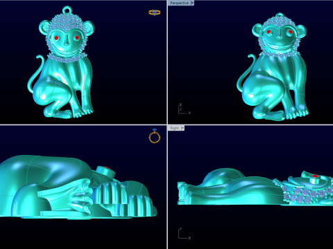 Affenanhänger - Sternzeichenanhänger - N104 3D Druckmodell