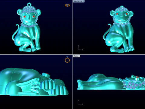 Monkey pendant - Zodiac pendant - N104 3D Print Model