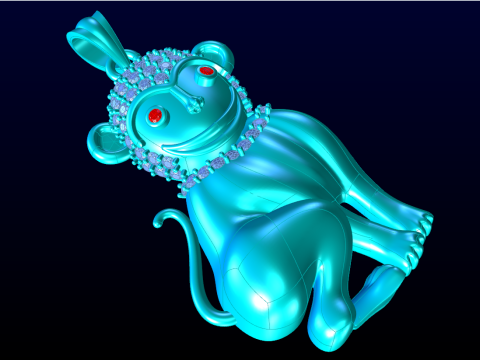 Affenanhänger - Sternzeichenanhänger - N104 3D Druckmodell