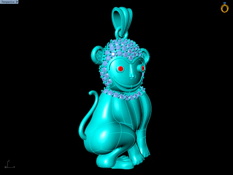 Monkey pendant - Zodiac pendant - N104 3D Print Model