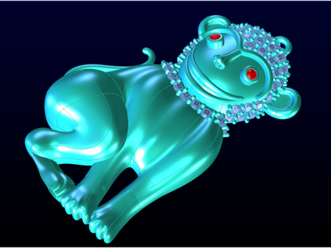 Affenanhänger - Sternzeichenanhänger - N104 3D Druckmodell