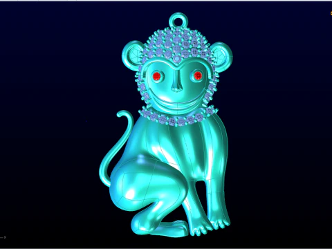 Monkey pendant - Zodiac pendant - N104 3D Print Model