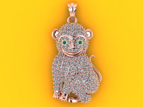 बंदर पेंडेंट - राशि चक्र पेंडेंट - N311 3D प्रिंट मॉडल