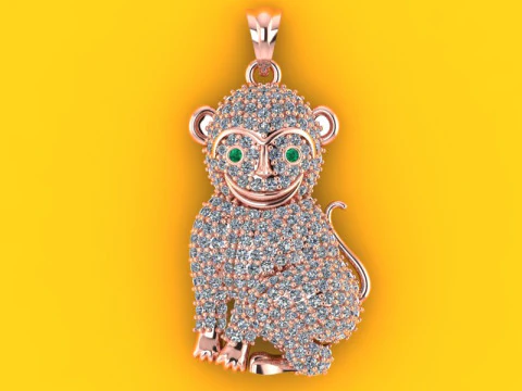 Maymun kolye - Zodyak kolye - N311 3D Baskı Modeli