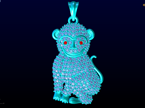 Pingente Macaco - Pingente Zodíaco - N311 Modelo de Impressão 3D