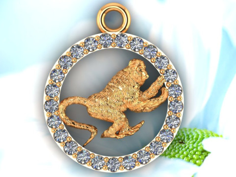 बंदर पेंडेंट - राशि चक्र पेंडेंट - N926 3D प्रिंट मॉडल