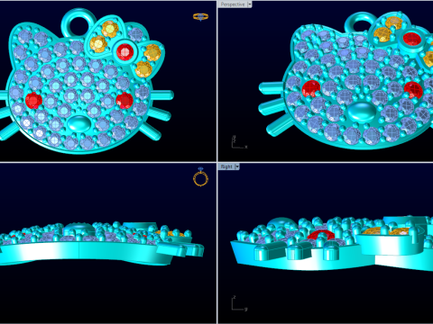 Kitty pendant - Cat pendant - N734 3D Print Model