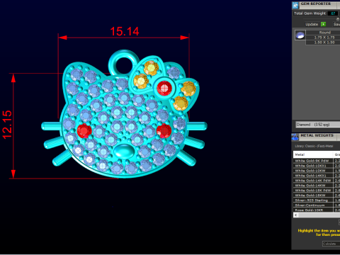 Kitty pendant - Cat pendant - N734 3D Print Model