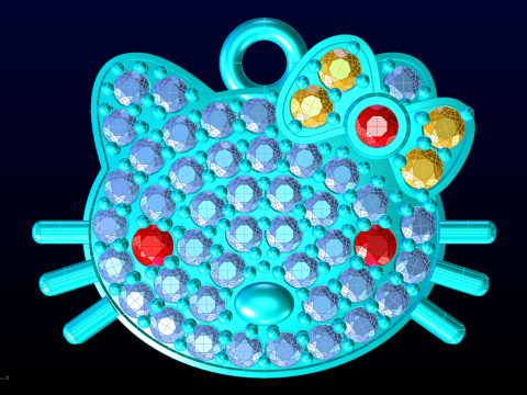 Kitty pendant - Cat pendant - N734 3D Print Model