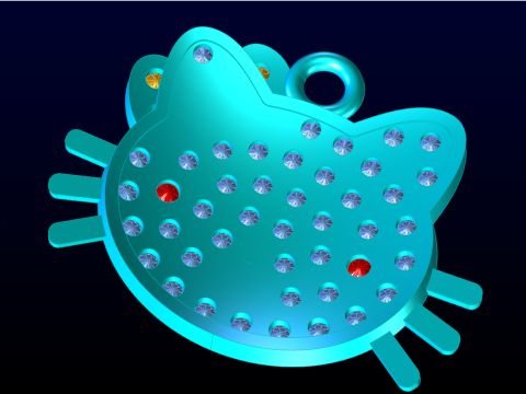 Kitty pendant - Cat pendant - N734 3D Print Model