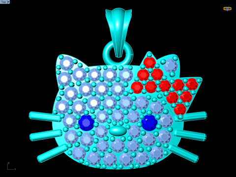किटी पेंडेंट - बिल्ली पेंडेंट - N150 3D प्रिंट मॉडल
