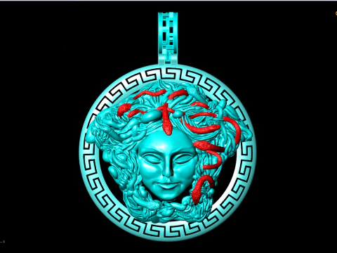 Pingente Medusa - Pingente de cabe&ccedil;a humana - Pingente mitol&oacute;gico - N592 Modelo de Impressão 3D
