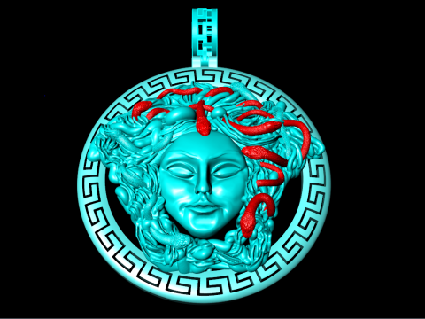 Medusa kolye ucu - İnsan kafası kolye ucu - Mitolojik kolye ucu - N592 3D Baskı Modeli