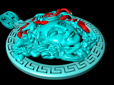 Medusa kolye ucu - İnsan kafası kolye ucu - Mitolojik kolye ucu - N592 3D Baskı Modeli