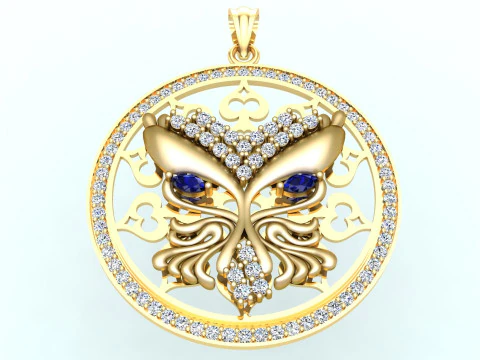 Pingente de m&aacute;scara de Halloween - Pingente de Halloween -N2362 Modelo de Impressão 3D