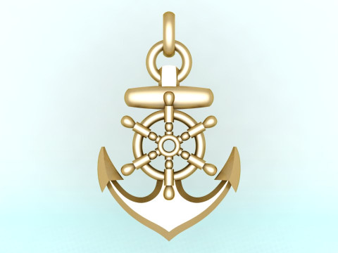 锚吊坠 - 水手吊坠 - N159 3D 打印模型