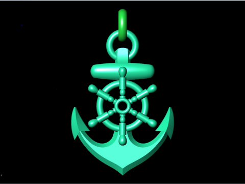 锚吊坠 - 水手吊坠 - N159 3D 打印模型