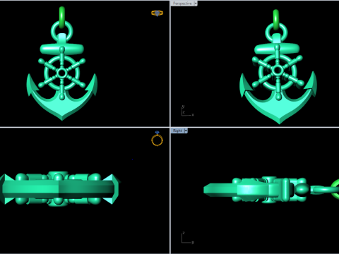 锚吊坠 - 水手吊坠 - N159 3D 打印模型