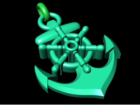锚吊坠 - 水手吊坠 - N159 3D 打印模型