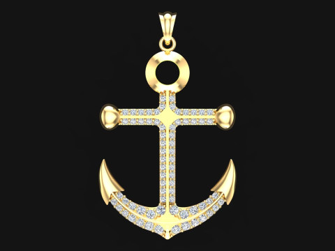 锚吊坠 - 水手吊坠 - N934 3D 打印模型