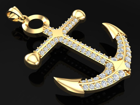 锚吊坠 - 水手吊坠 - N934 3D 打印模型