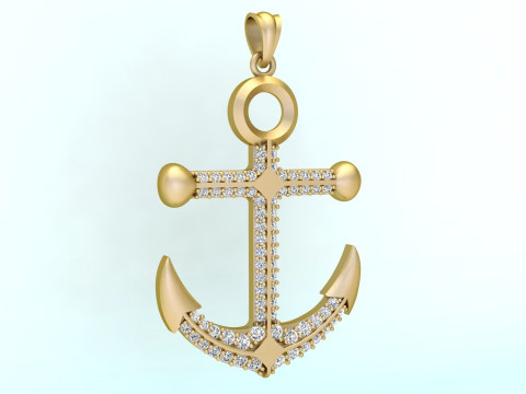 锚吊坠 - 水手吊坠 - N934 3D 打印模型