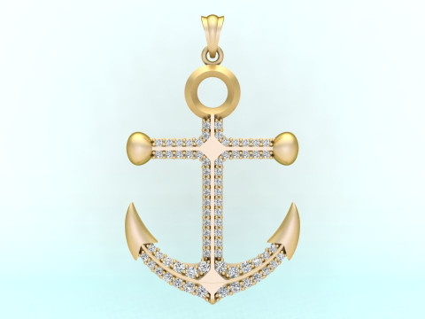 锚吊坠 - 水手吊坠 - N934 3D 打印模型