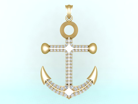 锚吊坠 - 水手吊坠 - N934 3D 打印模型