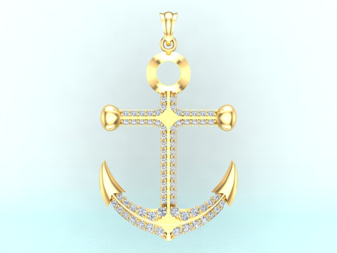 锚吊坠 - 水手吊坠 - N934 3D 打印模型