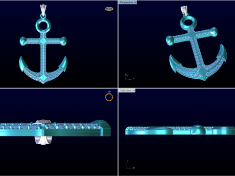 锚吊坠 - 水手吊坠 - N934 3D 打印模型