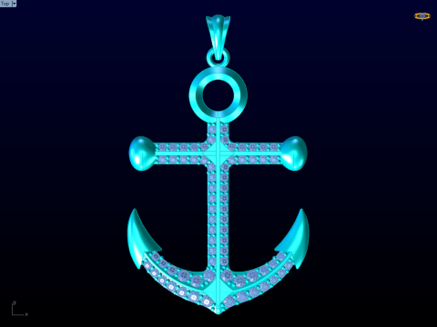 锚吊坠 - 水手吊坠 - N934 3D 打印模型