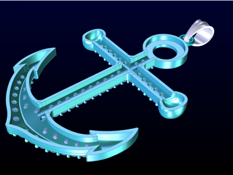 锚吊坠 - 水手吊坠 - N934 3D 打印模型