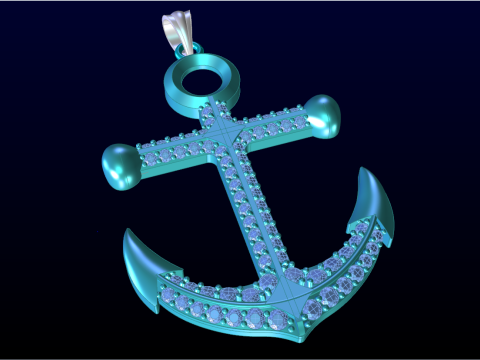 锚吊坠 - 水手吊坠 - N934 3D 打印模型