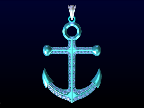 锚吊坠 - 水手吊坠 - N934 3D 打印模型