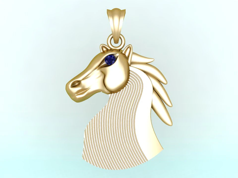 Horse pendant - Zodiac pendant - N160 3D Print Model .c4d .max .obj .3ds .fbx .stl .blend 