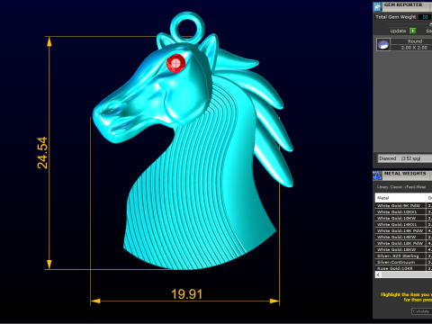 Horse pendant - Zodiac pendant - N160 3D Print Model