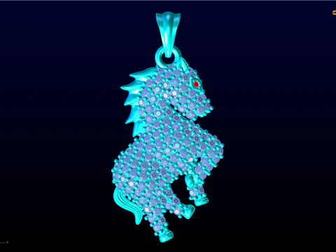Horse pendant - Zodiac pendant - N258 3D Print Model