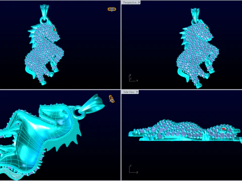 Horse pendant - Zodiac pendant - N258 3D Print Model