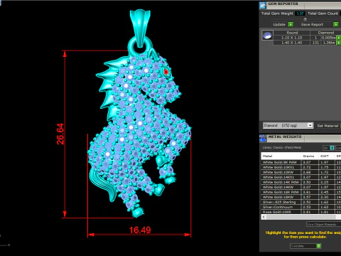 Horse pendant - Zodiac pendant - N258 3D Print Model